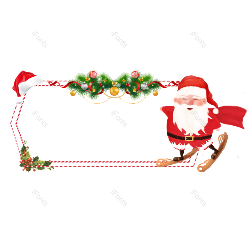 边框图片,装饰元素,礼盒PNG,滑雪免抠素材